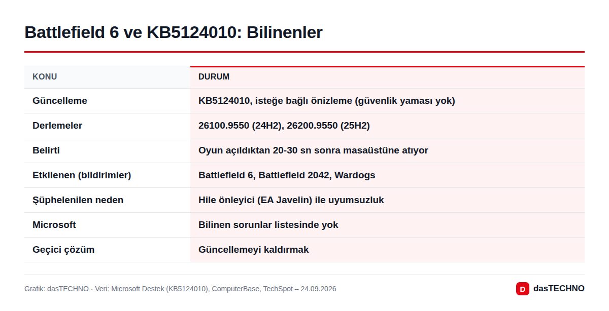 Battlefield 6 ve KB5124010: Bilinenler