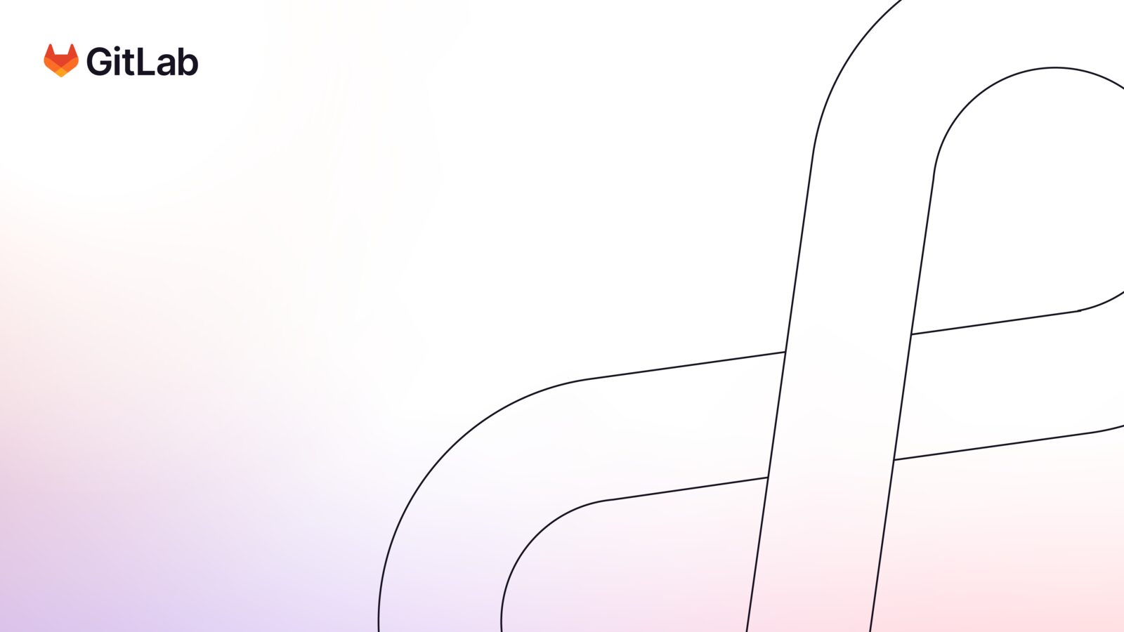 GitLab-Logo mit Fuchskopf auf hellem Hintergrund mit geschwungenen Linien aus dem offiziellen Pressekit