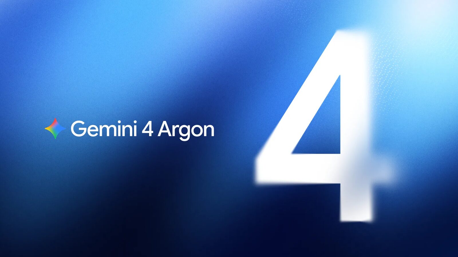 Offizielles Google-Motiv mit Gemini-Logo, dem Schriftzug „Gemini 4 Argon“ und einer großen Ziffer 4 auf blauem Farbverlauf