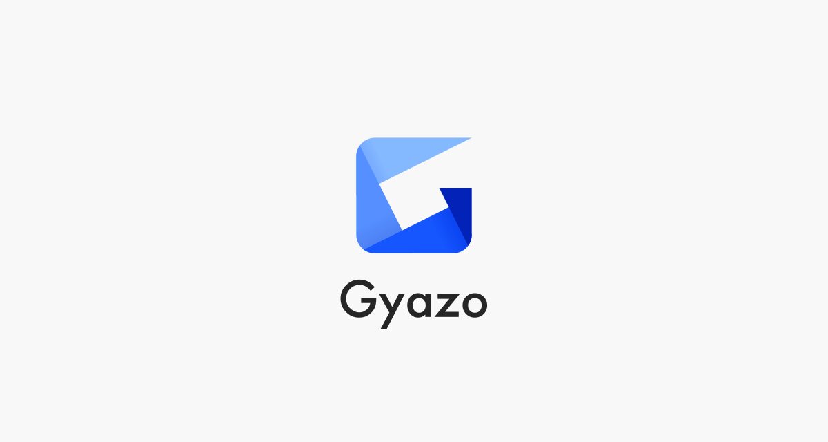 Açık gri zemin üzerinde mavi tonlarında Gyazo logosu ve Gyazo yazısı