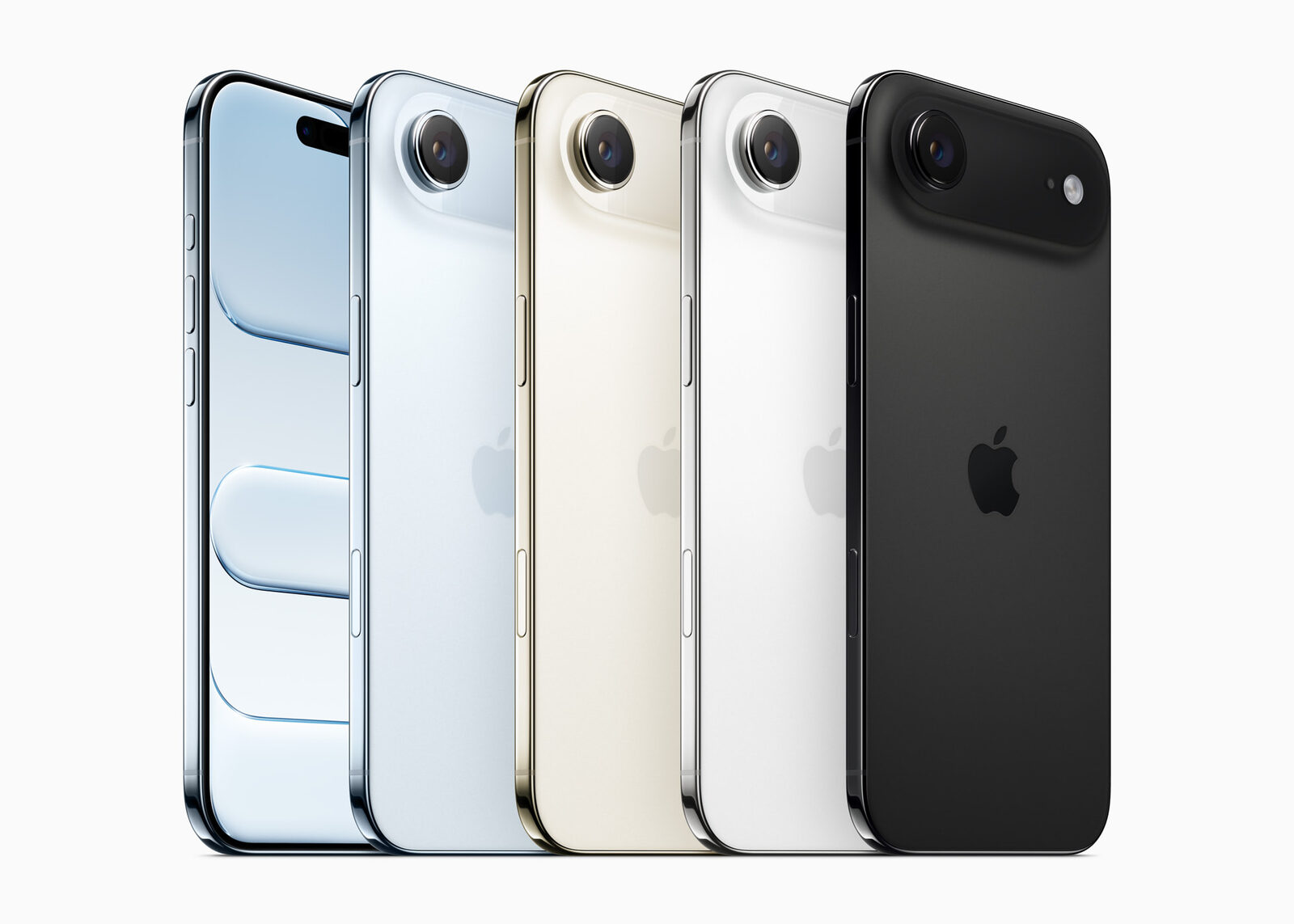 Gök mavisi, uçuk altın, pamuk beyazı ve uzay siyahı iPhone Air'ler