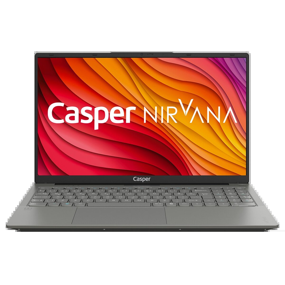 Ekranında Casper Nirvana yazan gri Casper Nirvana X650 dizüstü