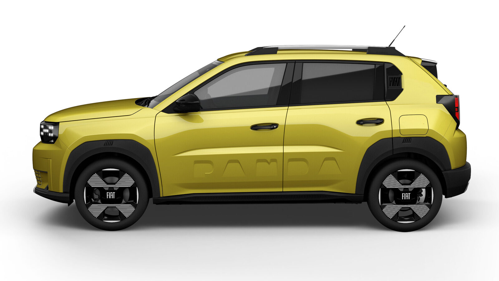 Sarı Fiat Grande Panda Elektrikli yandan görünüm
