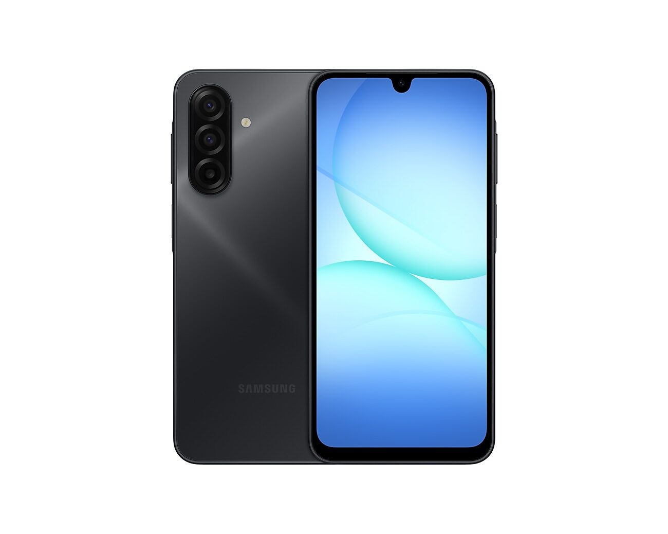 Siyah Galaxy A17 önden ve arkadan