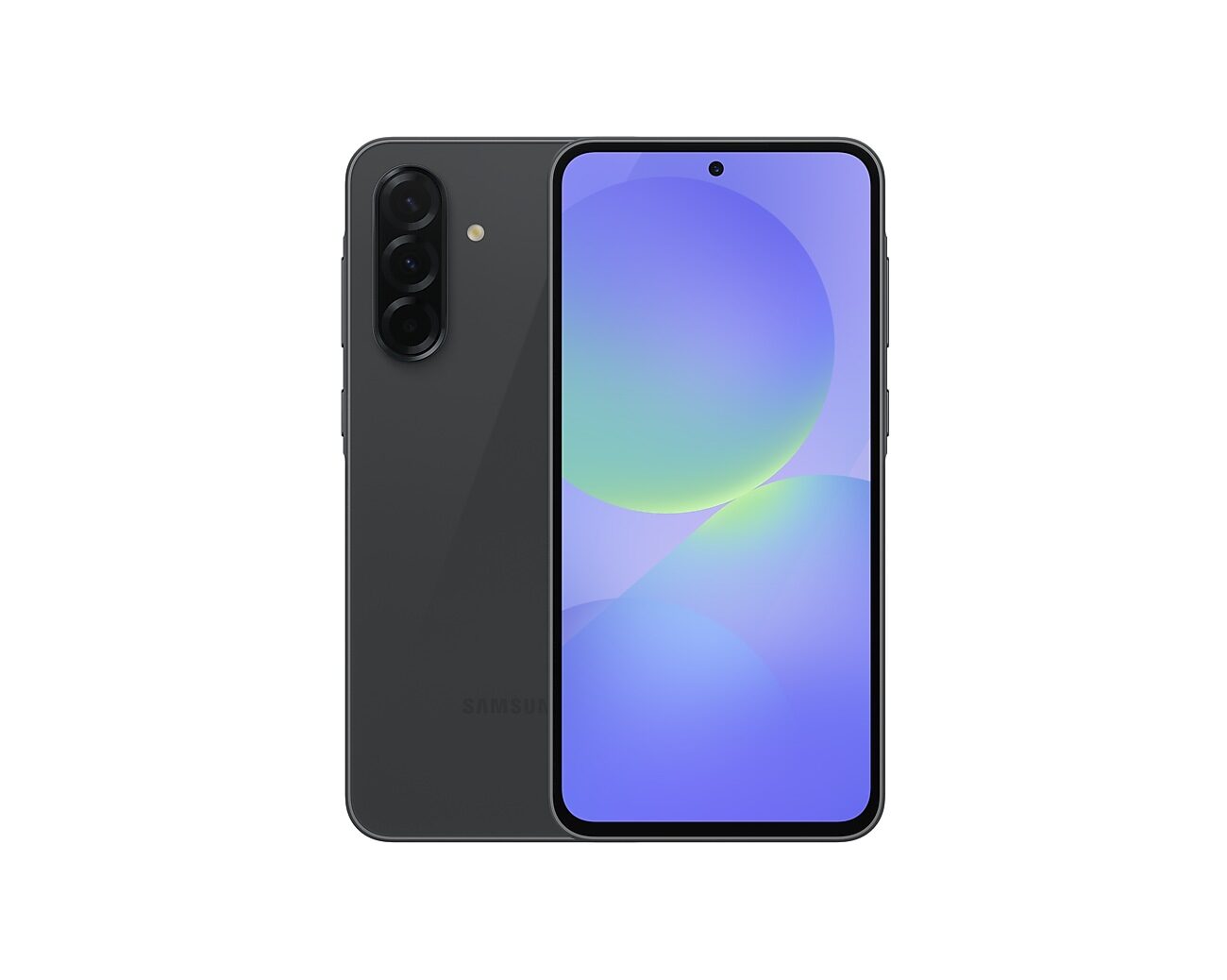 Siyah Galaxy A36 5G önden ve arkadan