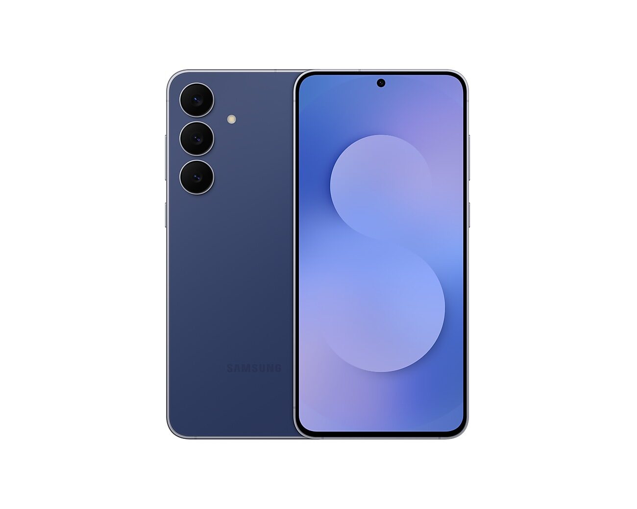 Lacivert Galaxy S25 FE önden ve arkadan