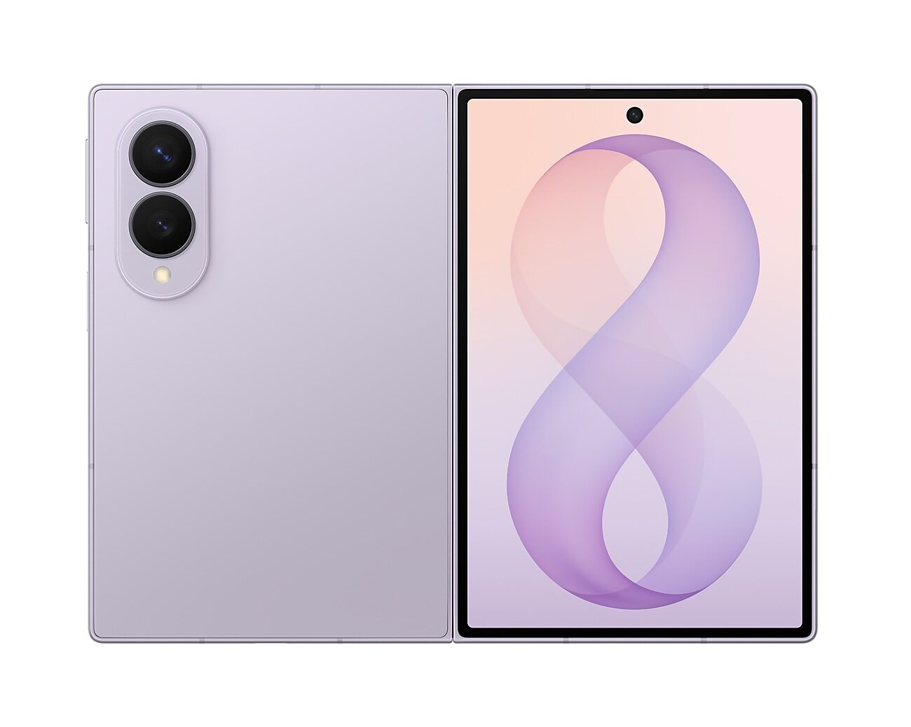 Lavanta renkli Galaxy Z Fold8 açık halde