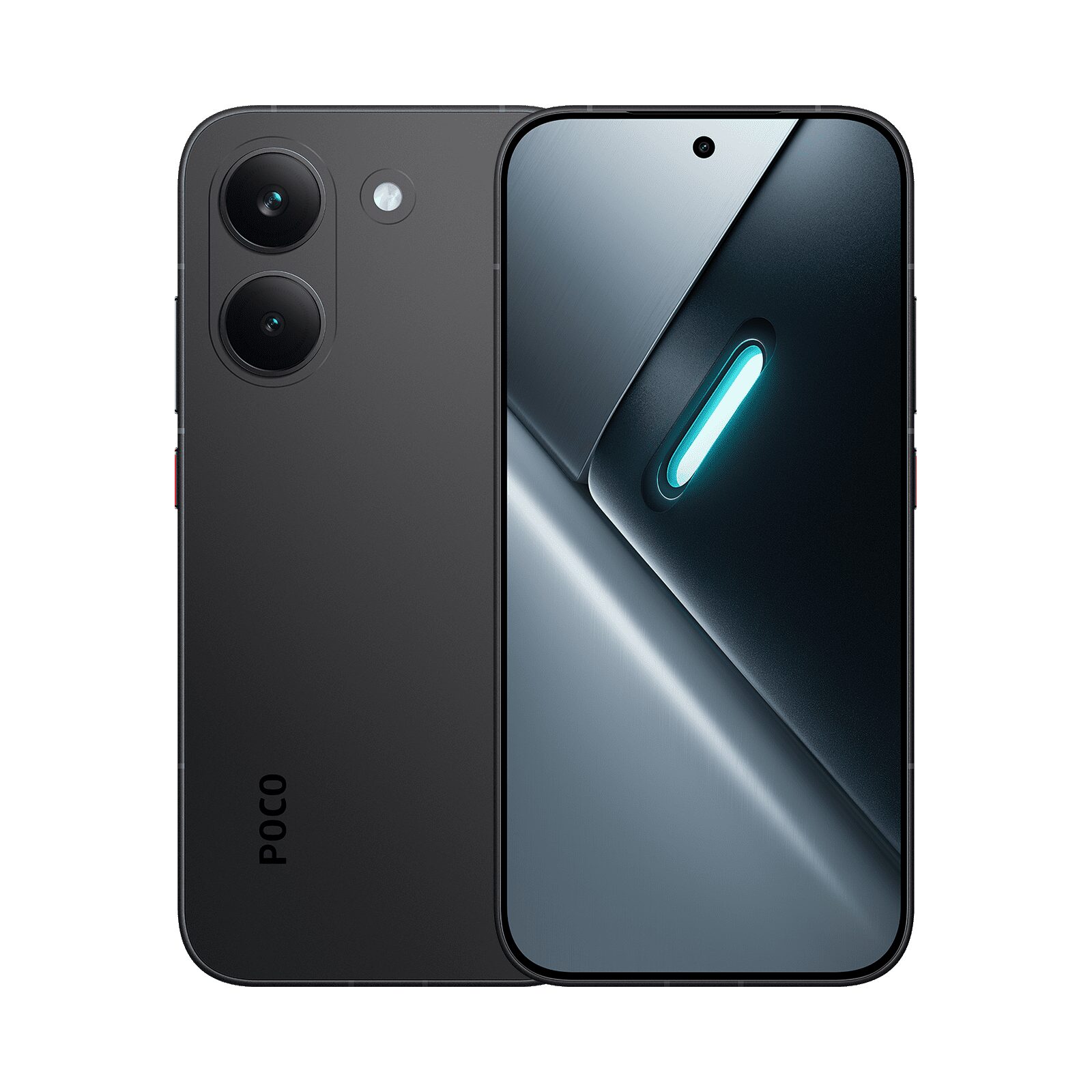 Siyah POCO X8 Pro önden ve arkadan