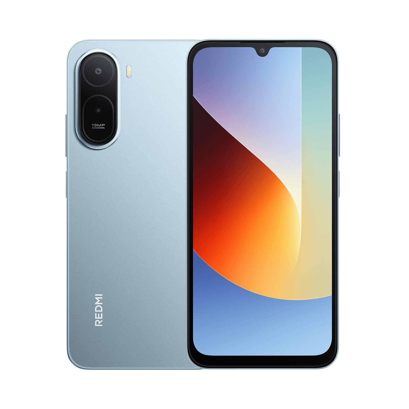 Mavi Redmi A7 Pro önden ve arkadan