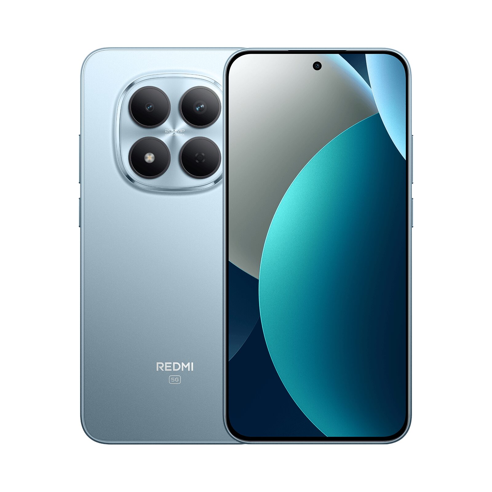 Mavi Redmi Note 15 Pro 5G önden ve arkadan