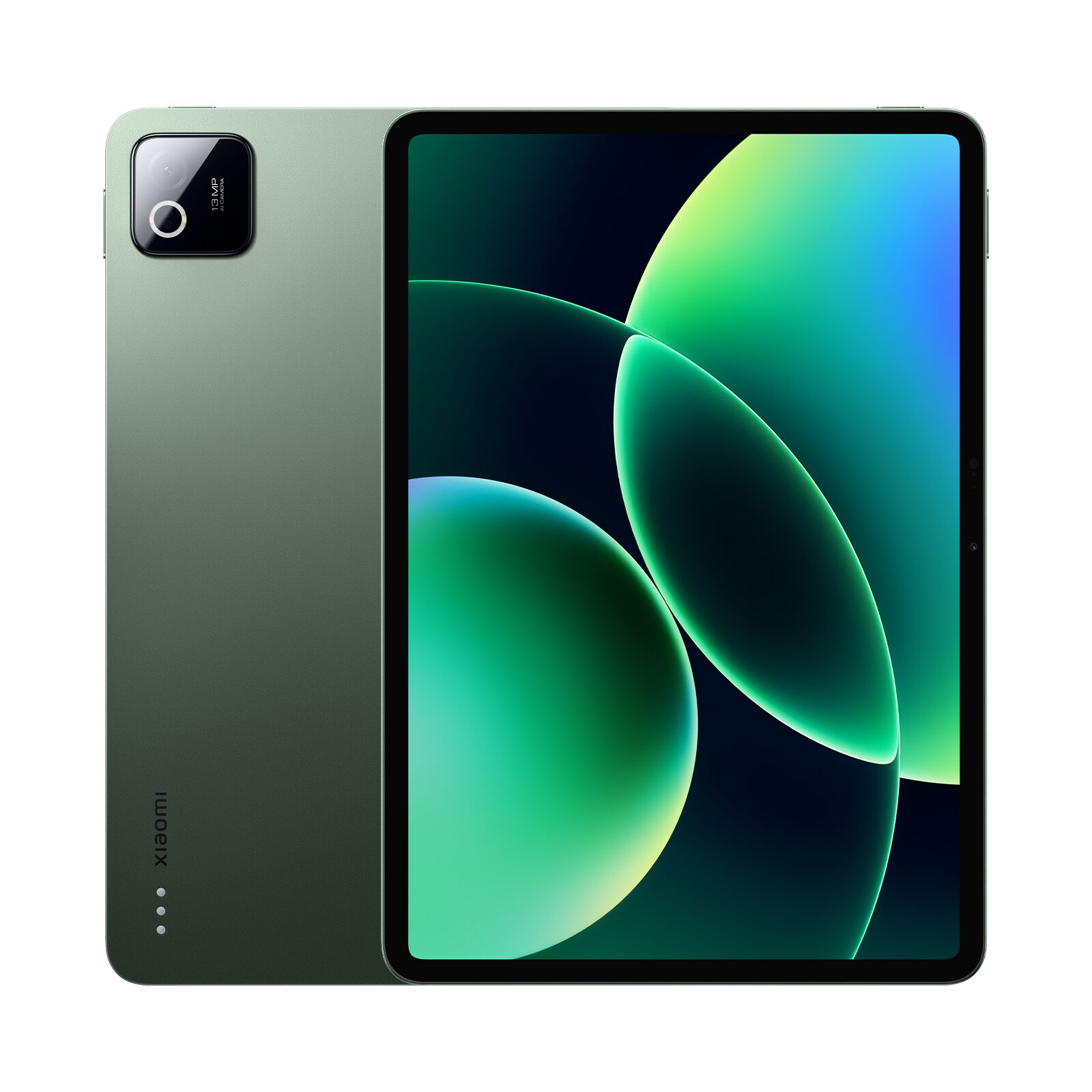 Çam yeşili Xiaomi Pad 8 önden ve arkadan