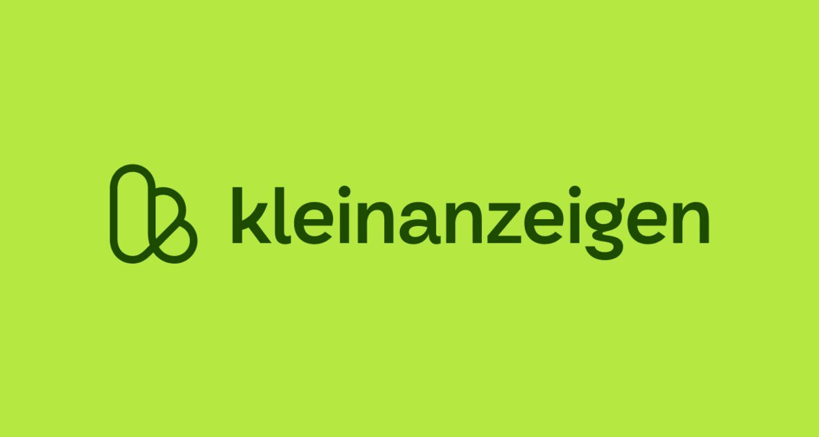 Grünes Kleinanzeigen-Logo auf hellgrünem Hintergrund