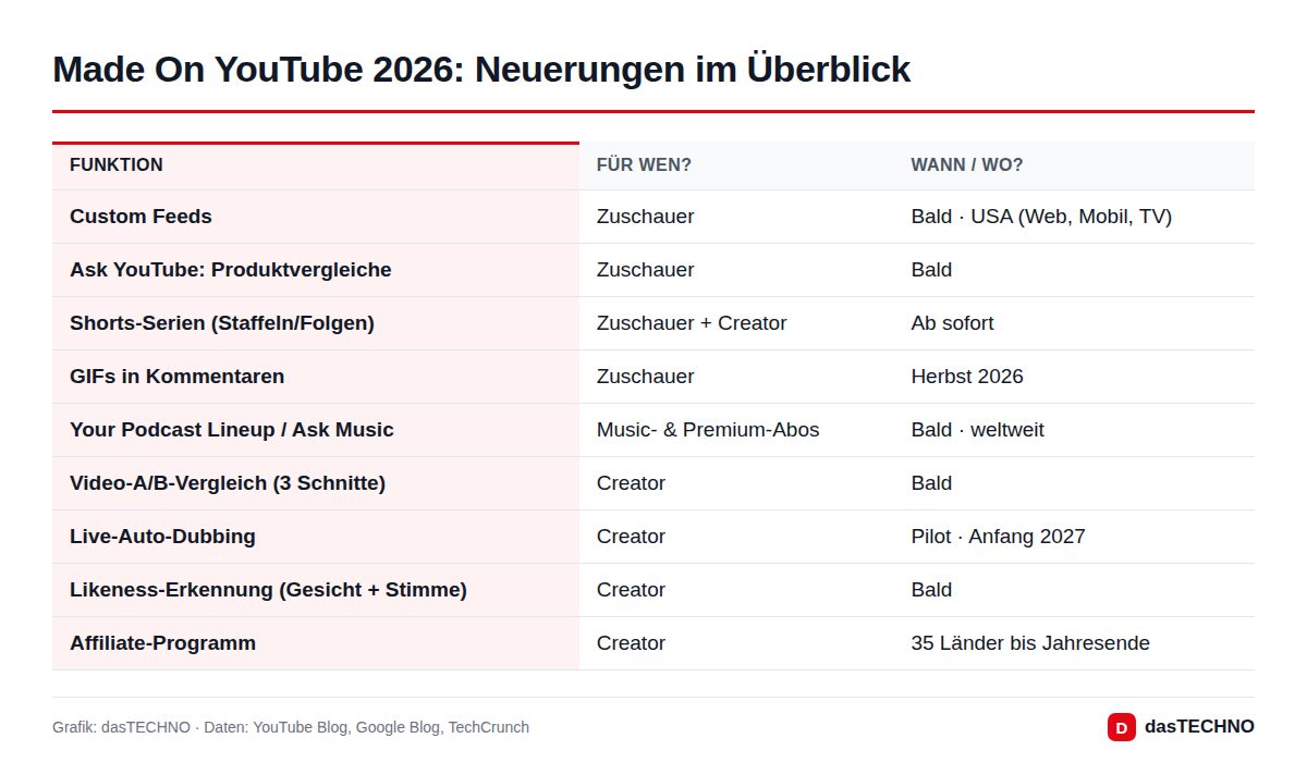 Made On YouTube 2026: Neuerungen im Überblick