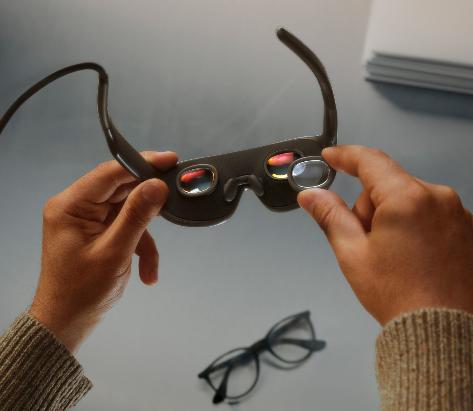 Innenseite der Meta VR Glasses mit einsetzbarem Korrekturglas