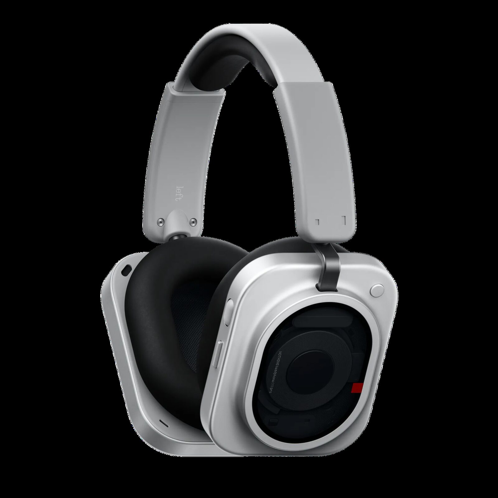 Görsel: Nothing Beyaz Nothing Headphone (1) Pro'nun yandan görünümü
