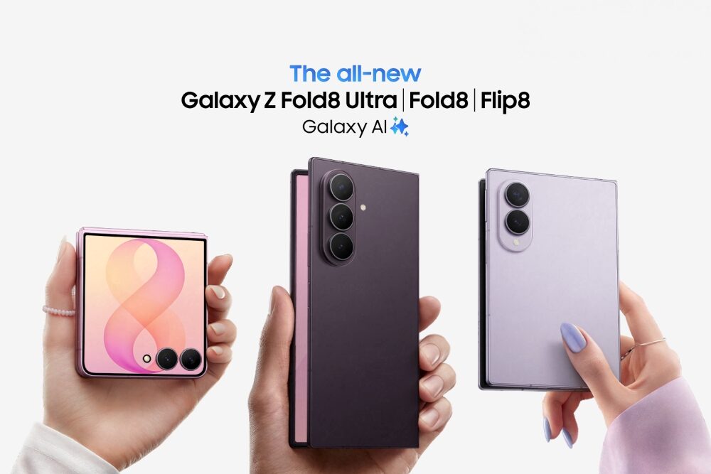 Elde tutulan Galaxy Z Flip8, Galaxy Z Fold8 Ultra ve Galaxy Z Fold8 telefonlar
