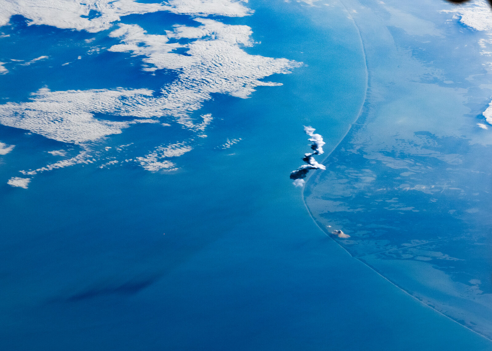 Start eines Starship-Testflugs im November 2024, fotografiert von der Internationalen Raumstation