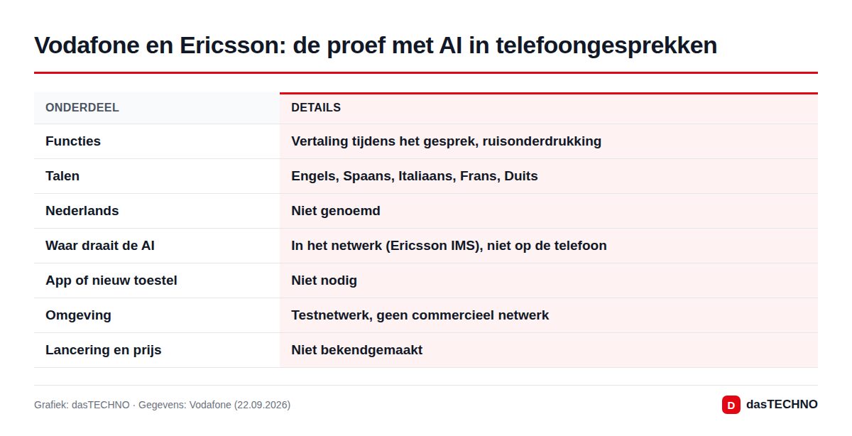 Vodafone en Ericsson: de proef met AI in telefoongesprekken