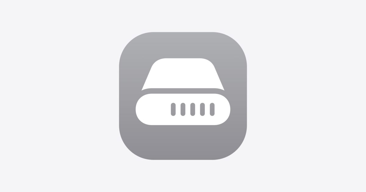 Grijs pictogram van een harde schijf, het symbool dat Apple gebruikt voor volledige schijftoegang