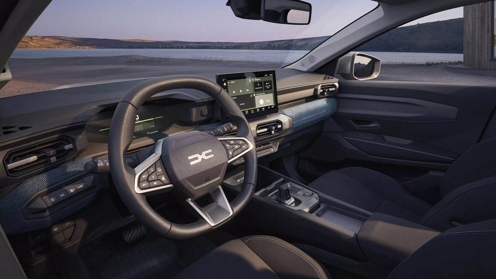 Dacia Striker iç mekânı, direksiyon ve orta ekran