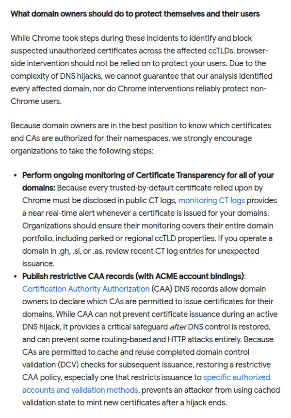 Googles Empfehlungen für Domaininhaber nach den ccTLD-Übernahmen