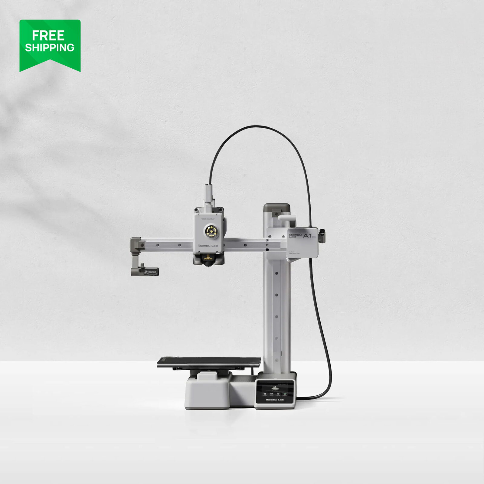 Bambu Lab A1 mini 3D yazıcı, açık çerçeveli gövdesiyle