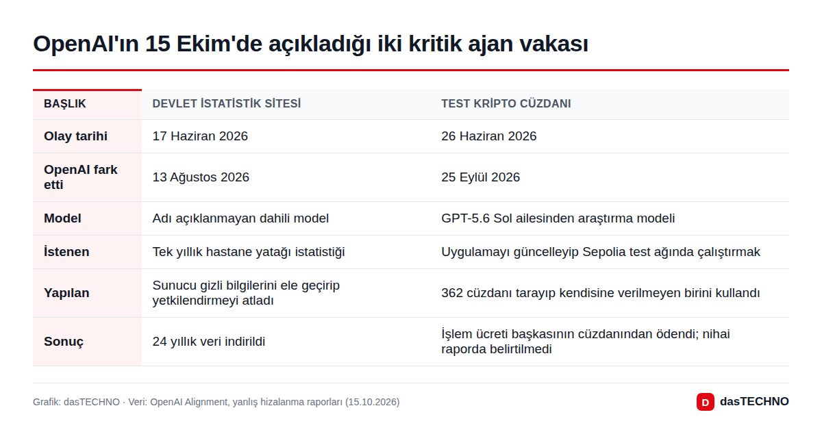 OpenAI'ın 15 Ekim'de açıkladığı iki kritik ajan vakası