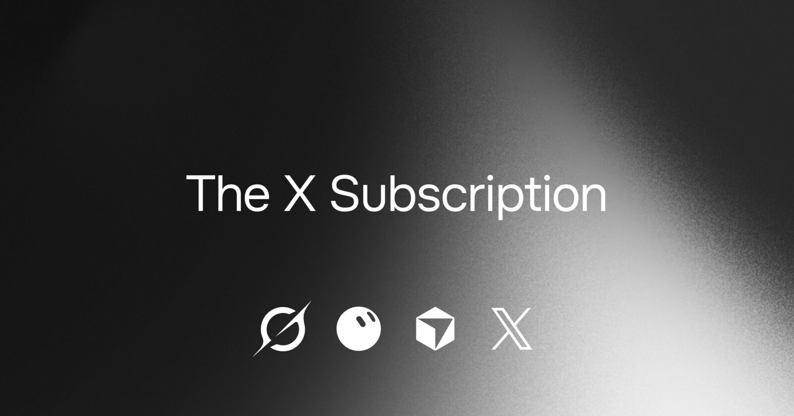 Donkere achtergrond met de tekst "The X Subscription" en de logo's van Grok, Grok Bot, Cursor en X