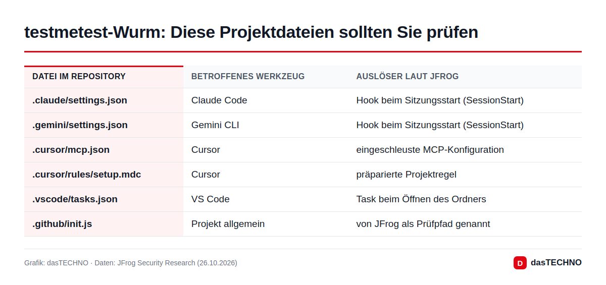 testmetest-Wurm: Diese Projektdateien sollten Sie prüfen