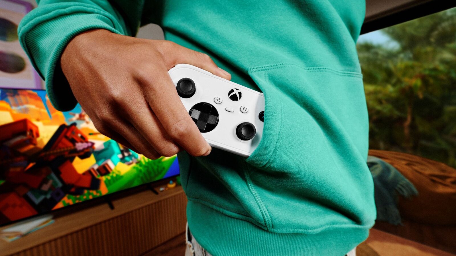 Der weiße Xbox Nano Controller von Microsoft